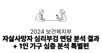 2024 보건복지부 : 자살사망자 심리부검 면담 분석 결과 + 1인 가구 심층 분석 특별편
