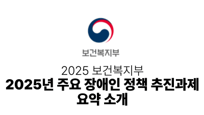 2025 보건복지부 : 2025년 주요 장애인 정책 추진과제 요약 소개