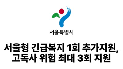 2025 서울시 : 서울형 긴급복지 1회 추가지원, 고독사 위험 최대 3회 지원