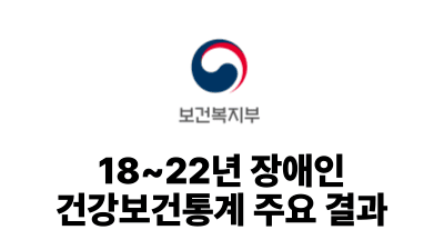 2025 보건복지부 : 18~22년 장애인 건강보건통계 주요 결과
