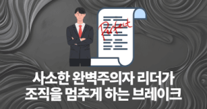 사소한 완벽주의자 리더가 조직을 멈추게 하는 브레이크