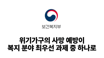 2025 보건복지부: 위기가구의 사망 예방이 복지 분야 최우선 과제 중 하나로