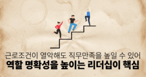 근로조건이 열악해도 직무만족을 높일 수 있어: 역할 명확성을 높이는 리더십이 핵심