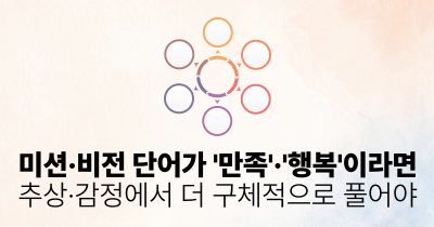 미션·비전 단어가 '만족'·'행복'이라면: 추상·감정에서 더 구체적으로 풀어야