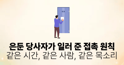 은둔 당사자가 일러 준 접촉 원칙: 같은 시간, 같은 사람, 같은 목소리